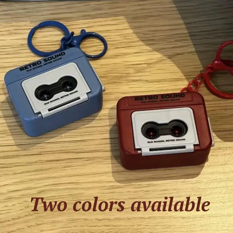 Creative Vintage Mini Retro Cassette Recorder Music Key Chain Cute Mini Player Commemorate Keyring for Friends Gift