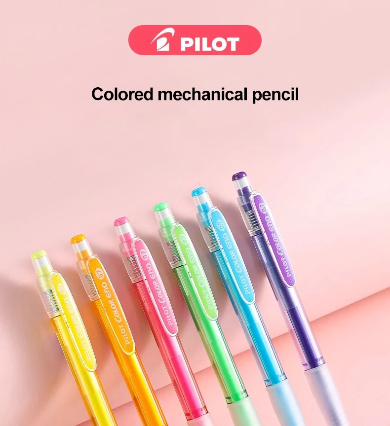 Juego de lápices mecánicos de Color piloto, 8 Uds., 0,7mm, HCR-197 borrable, dibujo de Color para niños, PLCR-7, papeler