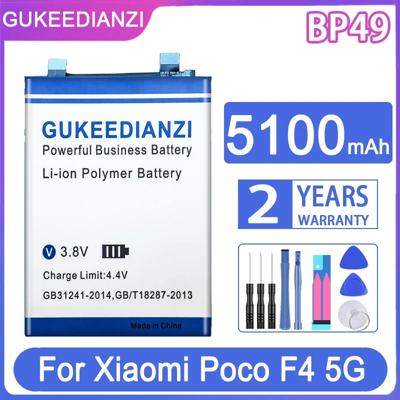 

GUKEEDIANZI Replacement Battery BP49 BP 49 5100mAh For Xiaomi Poco F4 5G/For Redmi K40S Mobile Phone Batteries