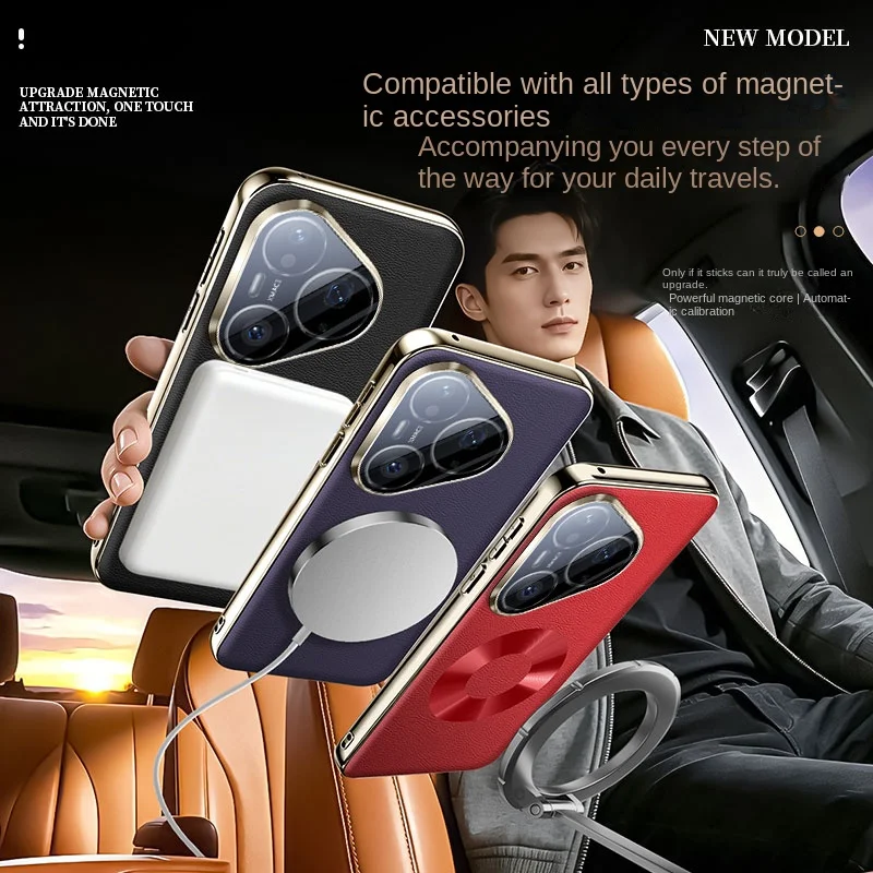 Luxury PU Leather Magnetic Case with Full Protection and Shockproof Design