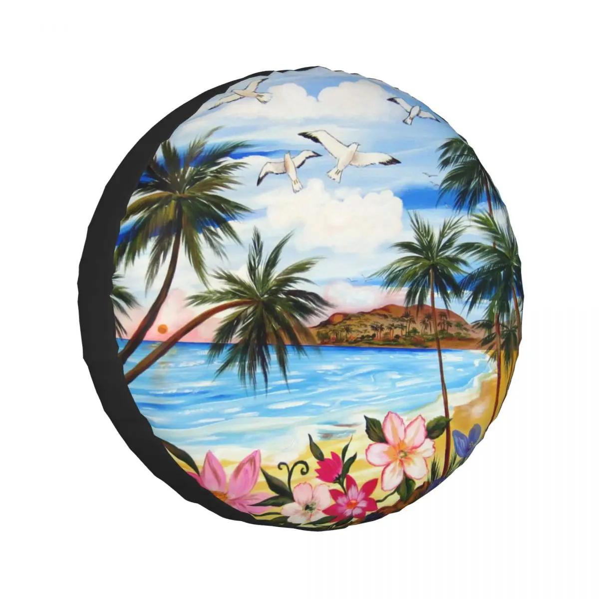 

Гавайский стиль Тропическое дерево Plam запасное колесо для путешествий Чехол для шины для Jeep Honda Пыленепроницаемый Чехол для автомобильного колеса аксессуары