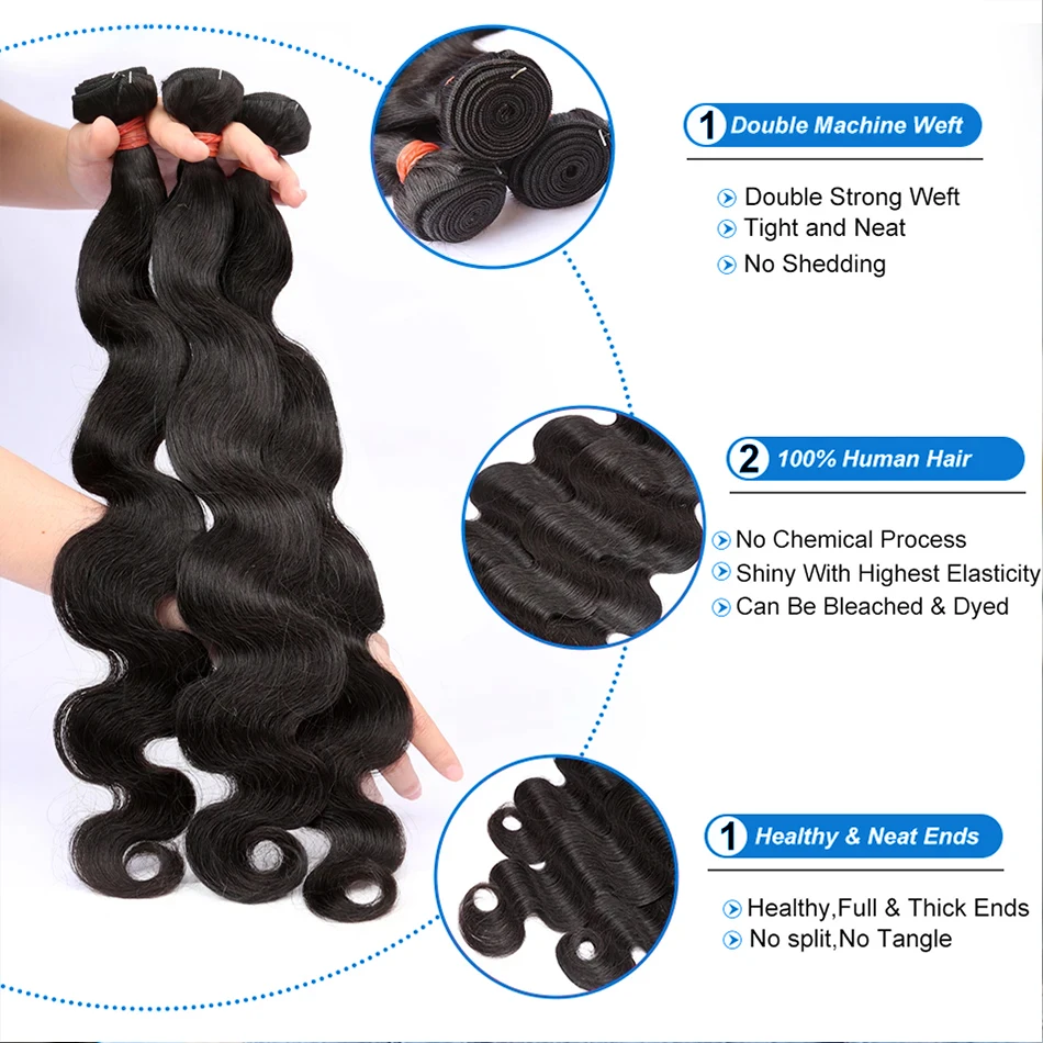Human Hair Bundles Xcurly Body Wave Remy Unprocessed Raw Virgin Human Hair Water Wave Extensions 3 4 5 Bundles Deal