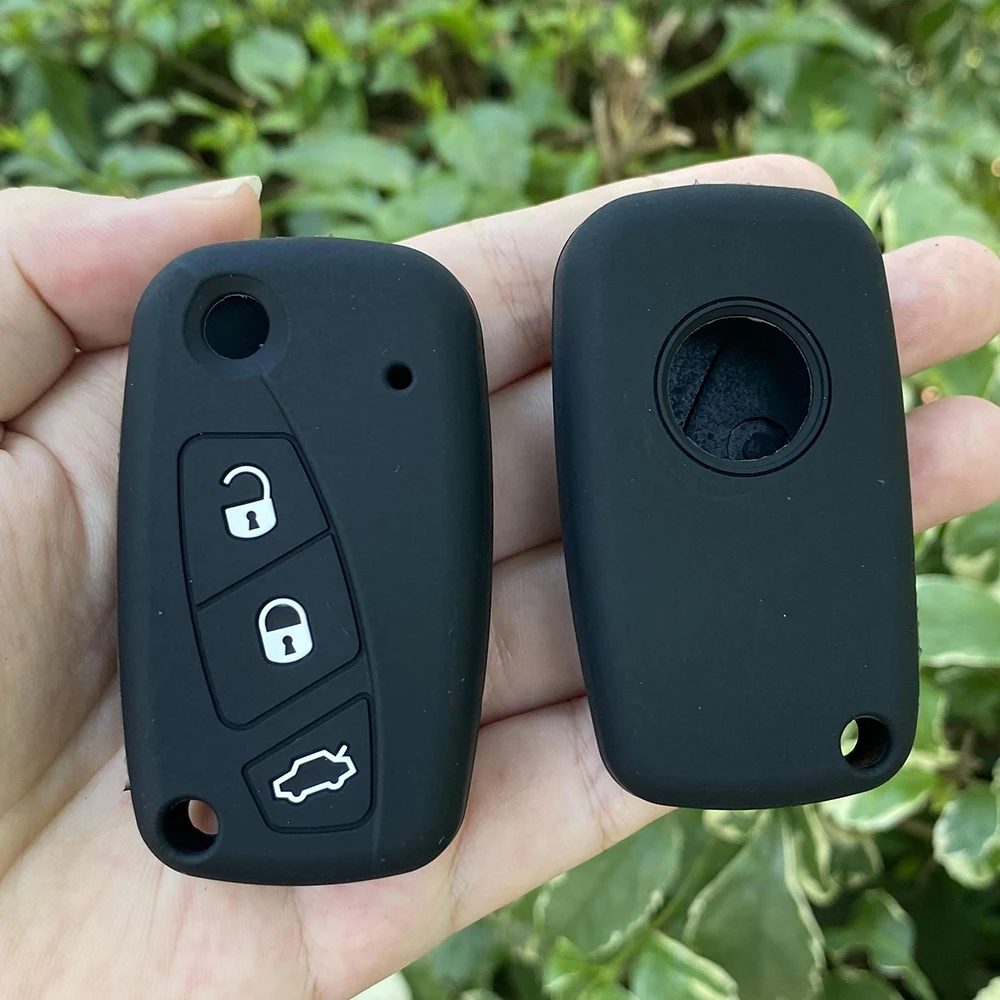 Silicone Car Key Case Cover for FIAT Panda Stilo Punto Doblo Grande Bravo 500 Ducato Minibus 3 buttons key key case cover key case car key shell