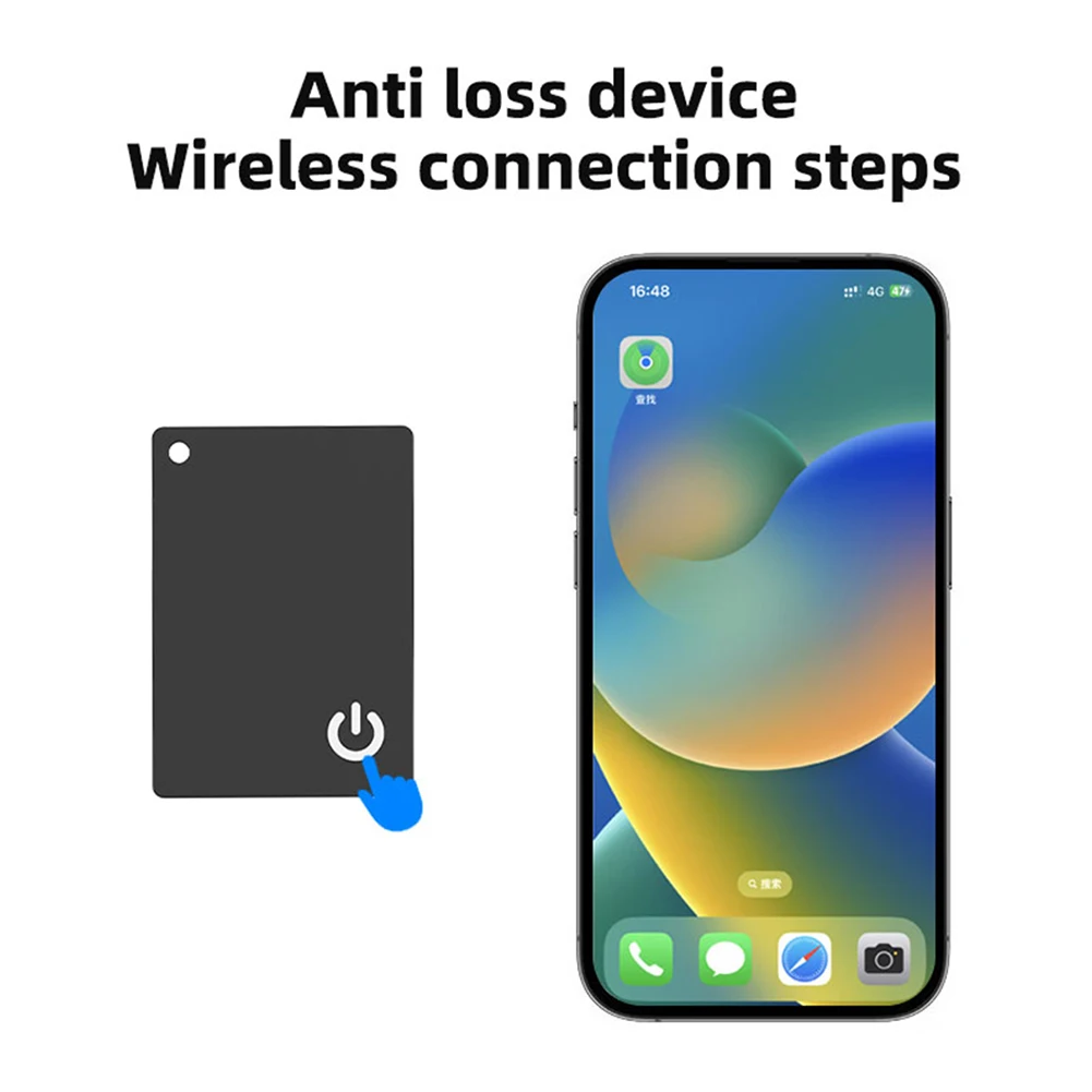 Wireless Charging Item Card Finder Works for Apple Find My Ultra Thin Tracker Wallet Anti-loss Card for Luggage Purse and More