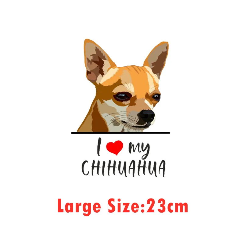 Kawaii Dog I Love My Chihuahua Patches On Clothes Cartoon Stickers