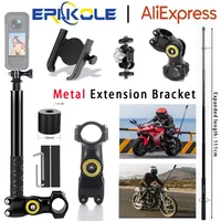 for Insta360 X2 X3 X4 Motorcycle Bicycle Bracket Mount with Selfie Stick for Insta 360 GoPro Dji Osmo Action Camera Accessories 1