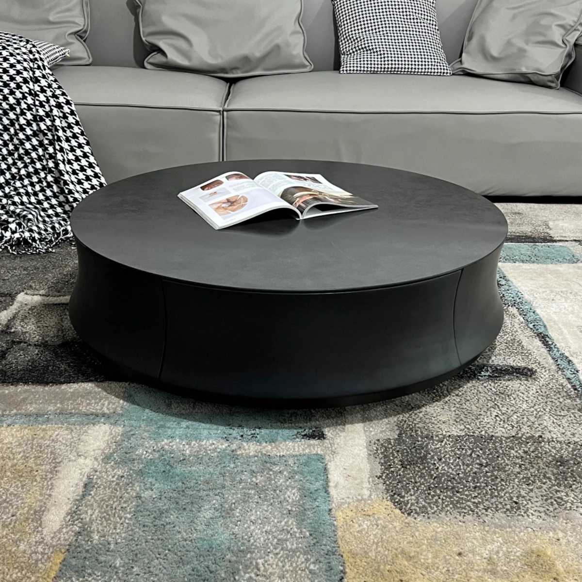 Irregular Entryway Coffee Tables Round Black Unique Modern Side Table Makeup Designer Mesa Auxiliar Salon Living Room Furnitures