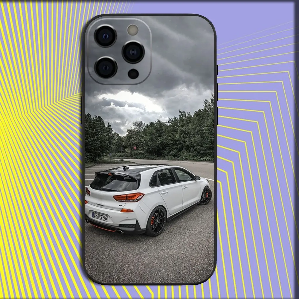 Sleek Blue Car-Themed Soft Black Phone Case