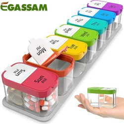 Oversized Weekly Pill Organizer with Dual Daily Compartments for Medications, Vitamins, and Supplements (Colorful)