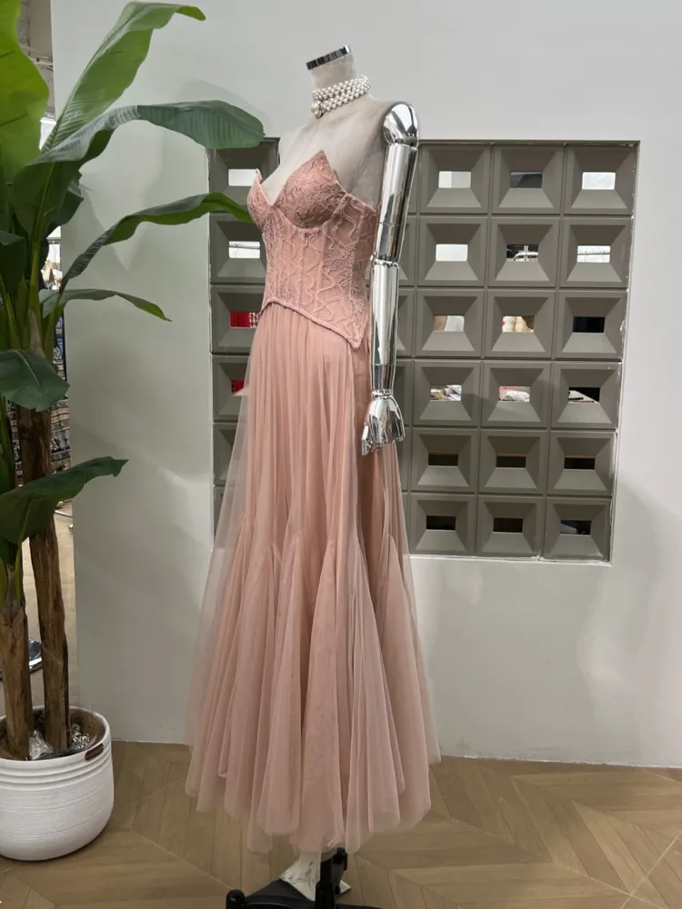 DFDG 2025 فستان سهرة أنيق للربيع والصيف على شكل حر...