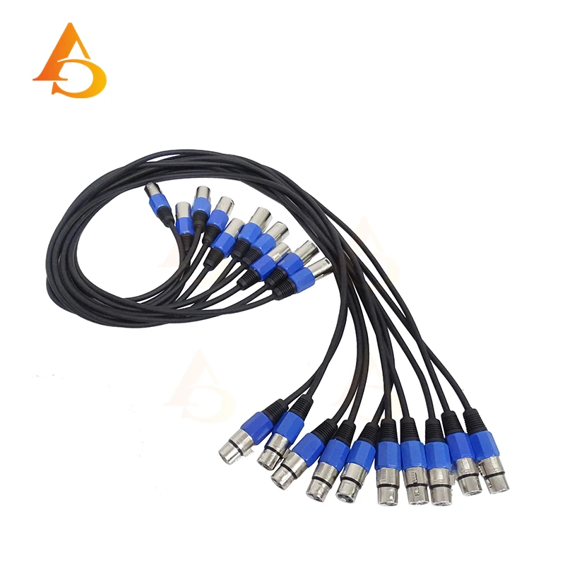 10-Pack 3-Pin DMX Signal Cable for LED Par Stage Lighting (1M/2M/3M)