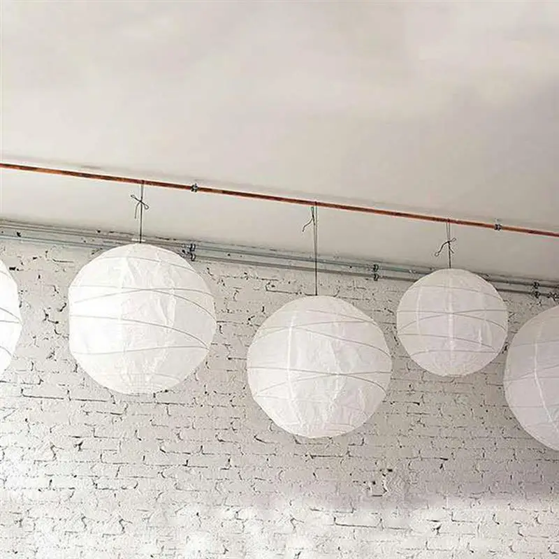 40cm Beige White Round Paper Wedding Party Supplies Hanging Lamp Favors Lanterns