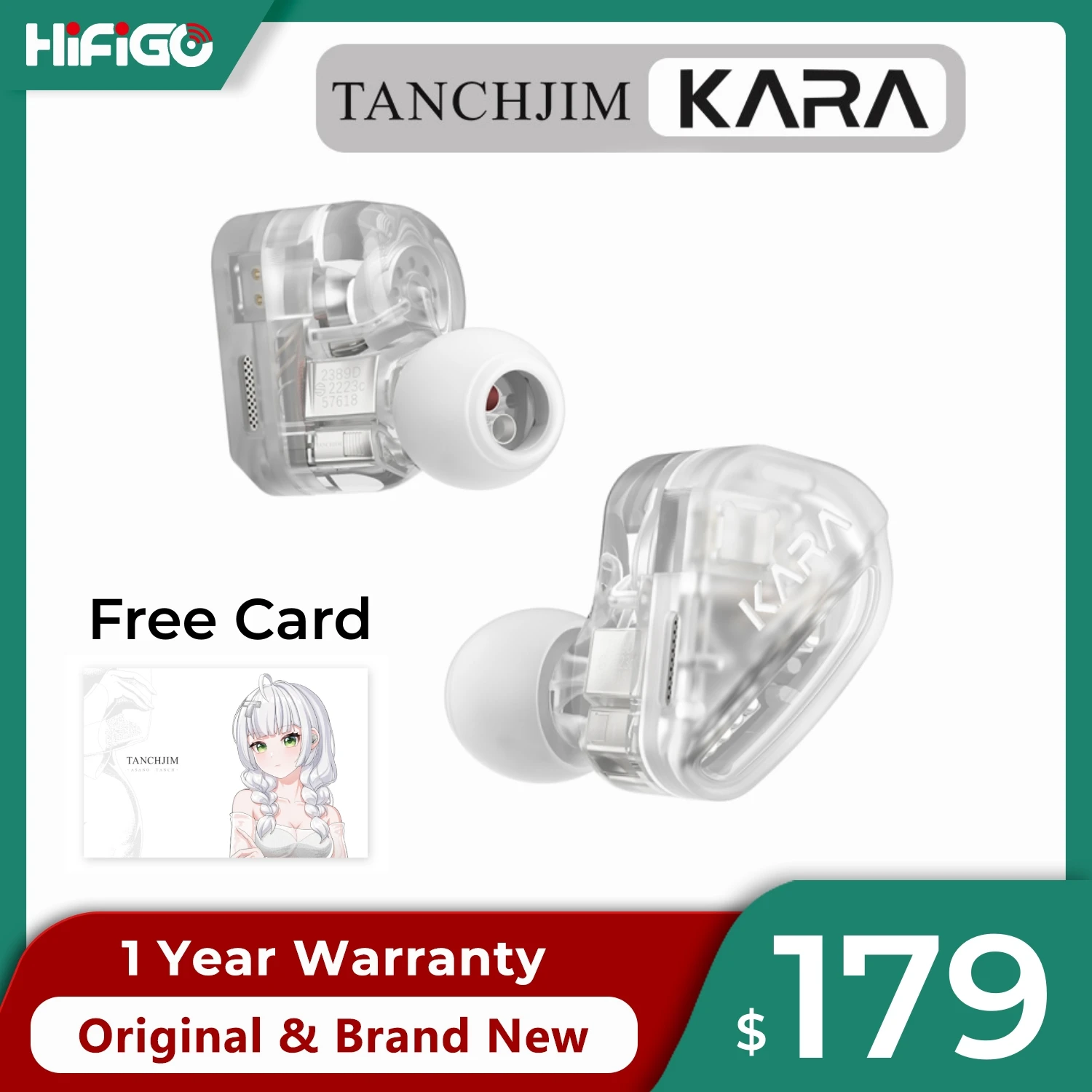 

TANCHJIM Kara Earphone 1DD+4BA Wired Hybrid In-Ear Monitor Hi-res Vocal Music Headphone K-POP/J-POP Earbuds with 2Pin HiFi Cable