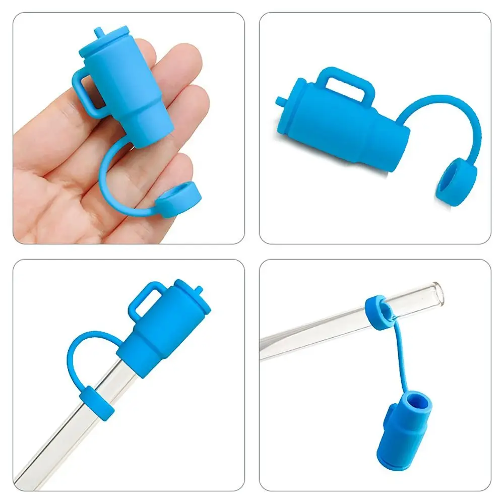 10mm Straw Straw Tips Covers Good Sealing Snail Grass Elephant Cactus Straw Topper Silicon Dust-Proof Straw Tips Lids