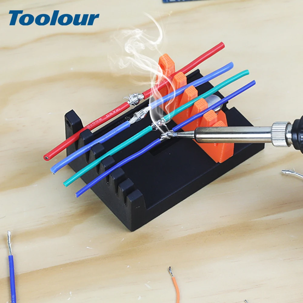 Toolour Soldering Station Helping Hands Welding Wire Fixture Bracket 6 Slots Wire Holder Clamp for 28AWG to 12AWG