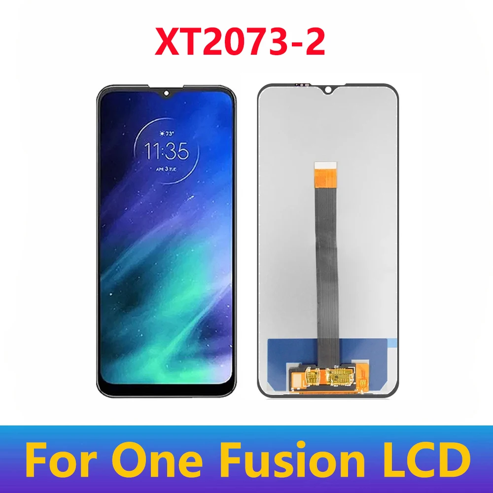 

Оригинальный ЖК-дисплей 6,5 дюйма для Motorola Moto One Fusion, сенсорный экран с дигитайзером в сборе для Moto One, зеркальный ЖК-дисплей