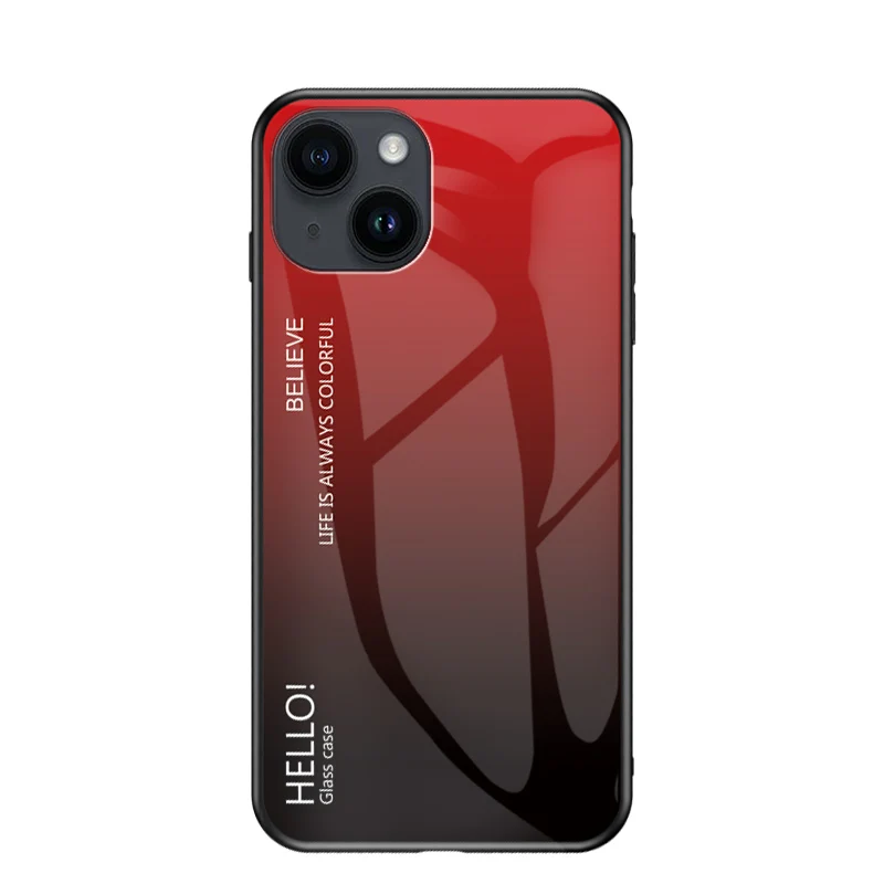 Vibrant Gradient Tempered Glass Phone Case with Colorful Back Design