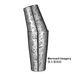 Premium Stainless Steel Cocktail Mixer Set (Mermaid Tiki)