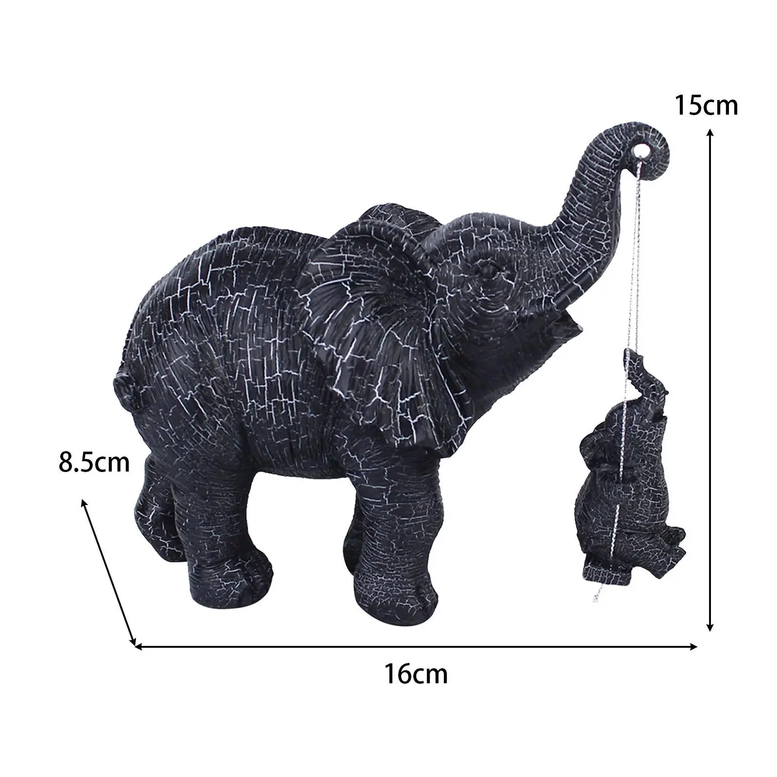 Elephant Statue Mom Gifts Craft Elephant Figurine for Mother`s Day TV Stand