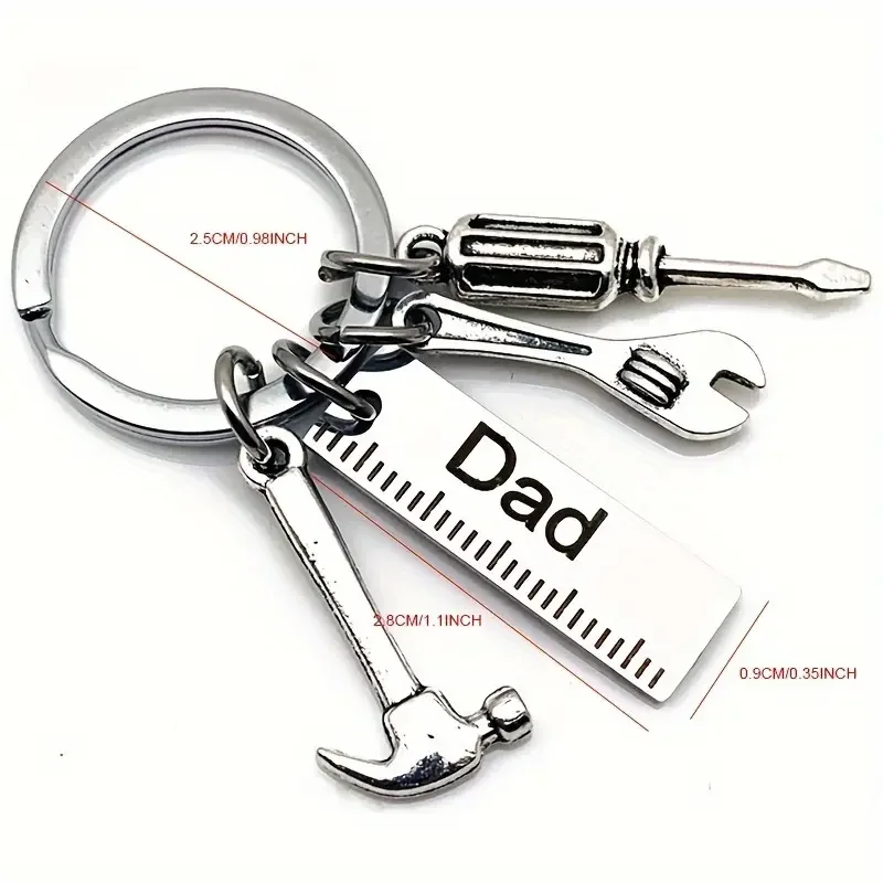 Portable Multi-Tool Keychain with Ruler, Hammer, Wrench, and Screwdriver Set - Ideal Gift