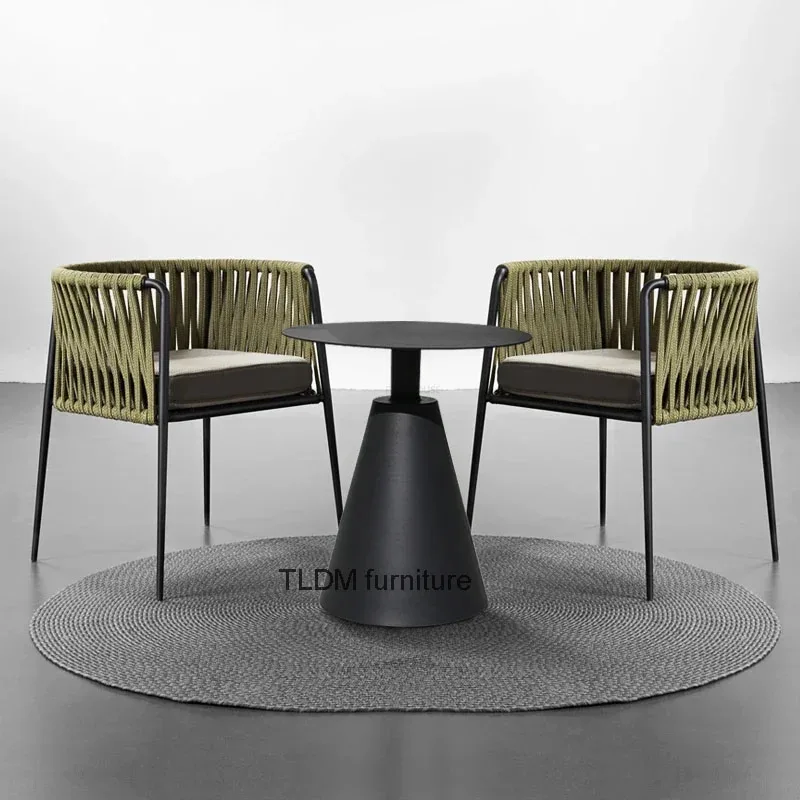 

Современные наборы садовой мебели, Скандинавская уличная мебель для патио, балкона, ротанговый стул, набор из трех предметов, удобный стол для виллы и стулья