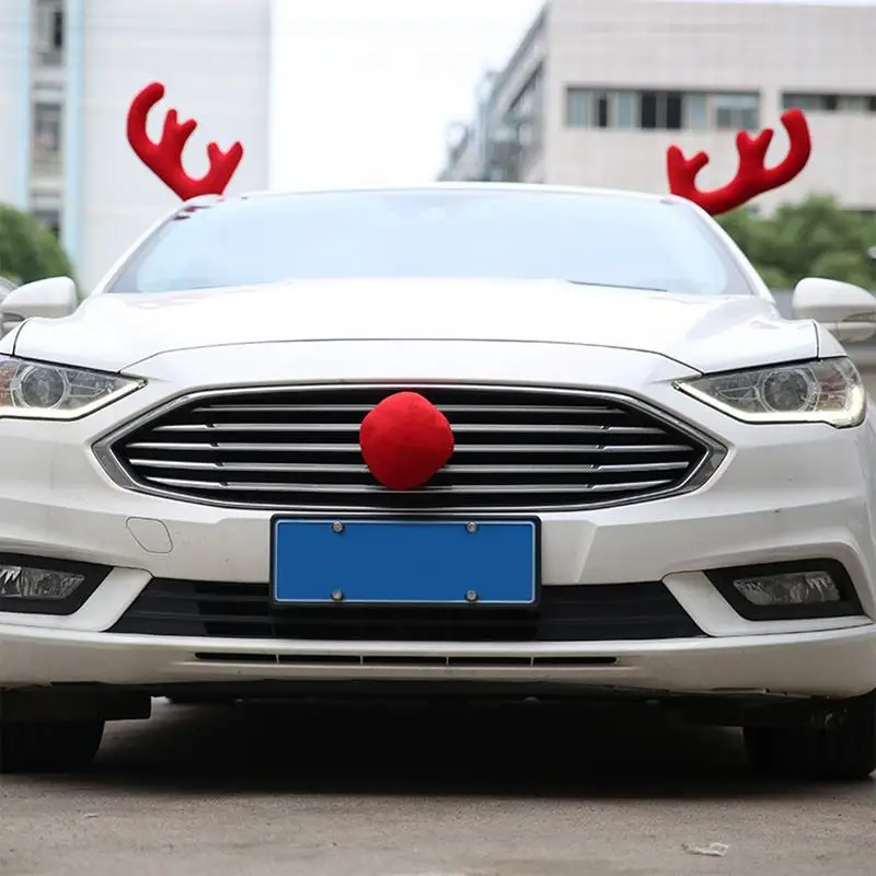 Decorazione Natalizia Per Auto – Corna E Naso Da Renna – Morbido, Per Auto, Camion, Furgoni E SUV
