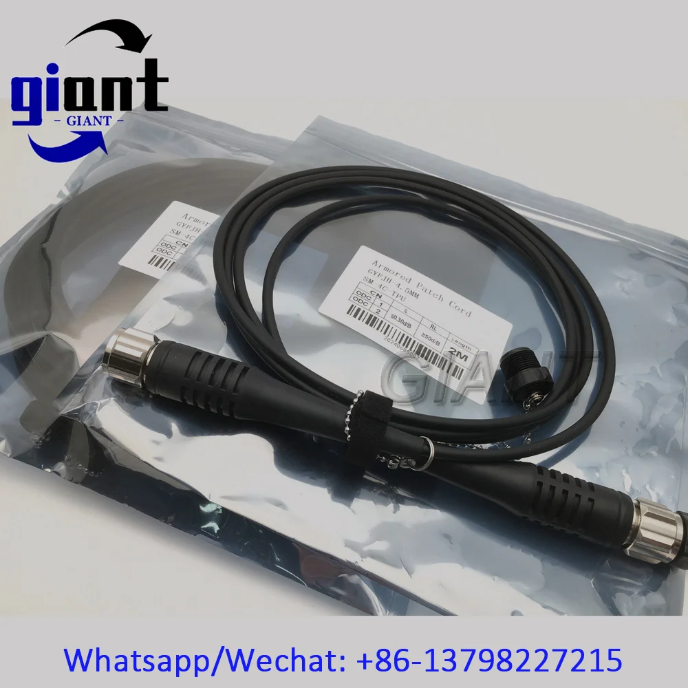 4C ODC 소켓, ODC 남성-ODC 남성, G657A, 직경: 4.5mm TPU 재킷, 1/2/3/5M 기갑 검정색 케이블, 릴이 없는 광섬유 패치 코드