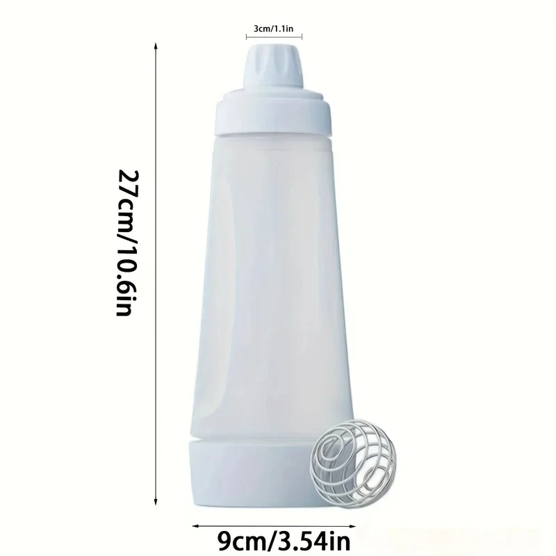 Enhanced Pancake Batter Mixer Bottle with Blender Ball and Whisk