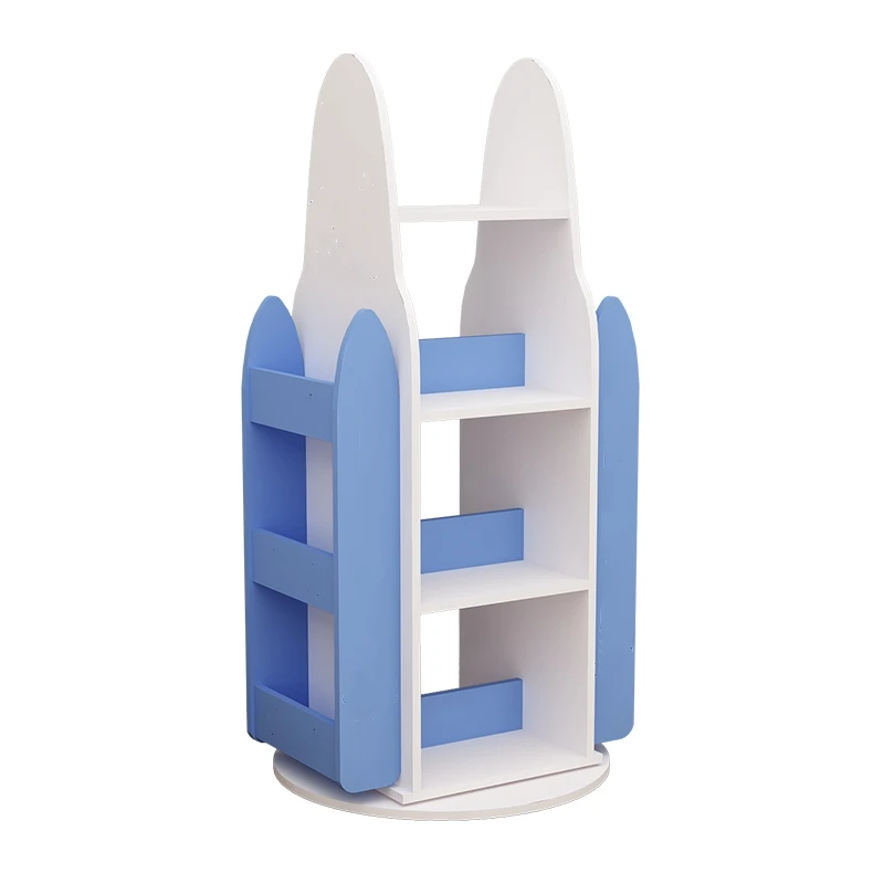 Simple small rocket rotating bookshelf children's picture book rack living room shelf