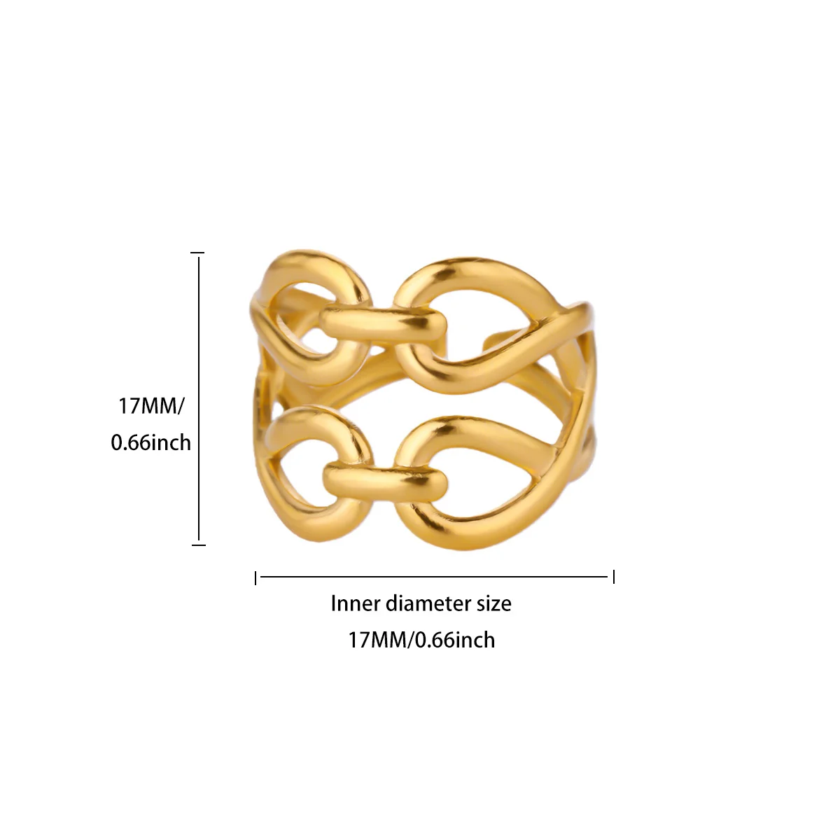 Creative Infinity Knot Rings Women Gold Stainless Steel