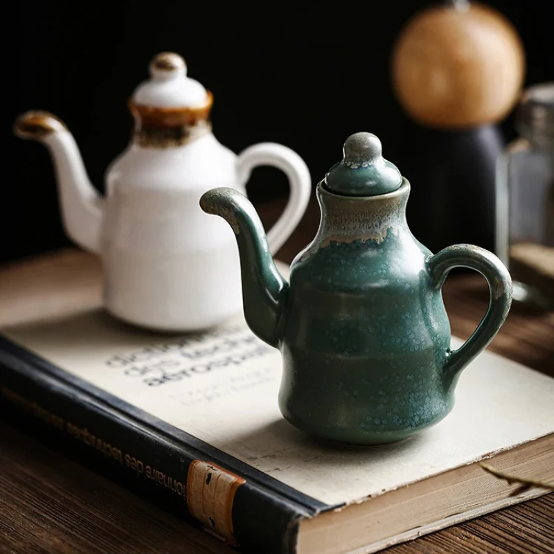 150ml Ceramic Olive Oil Seasoning Bottle Vinegar Soy Sauce Ceramic Spice Jar Cruets Soy Sauce tableware For Hotel and Restaurant