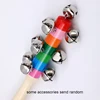 1pcs Colorful Rainbow Hand Held Bell Stick Wooden Discussion Musical Toy for Adult KTV Party Kids Game Gift 4