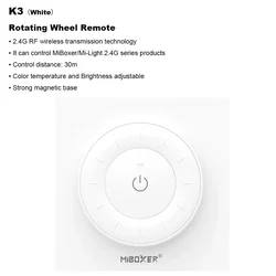 Wireless Adjustable Dimmer Panel with Rotating Wheel for Color Temperature and Brightness Control (K3 White)