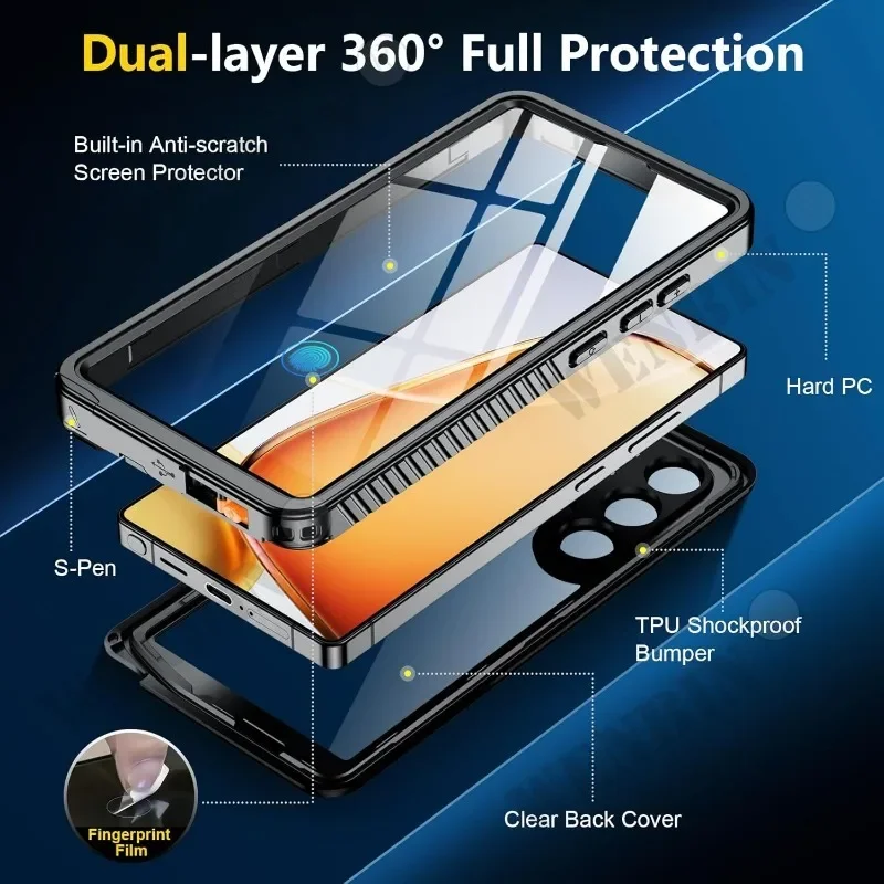 IP68 Waterproof Case For Samsung S25 S24 Ultra Plus A16 A35 A55 5G Metal Aluminum Swimming Phone Luxury Cover phone waterproof case phone case phone protector cover