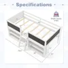 Children Beds, Low Loft Twin Size, Wooden Loft Bed with Ladder Blackboard, 2-Step Ladder, 4 Chalkboards, 2 Moveable Bookcases 2