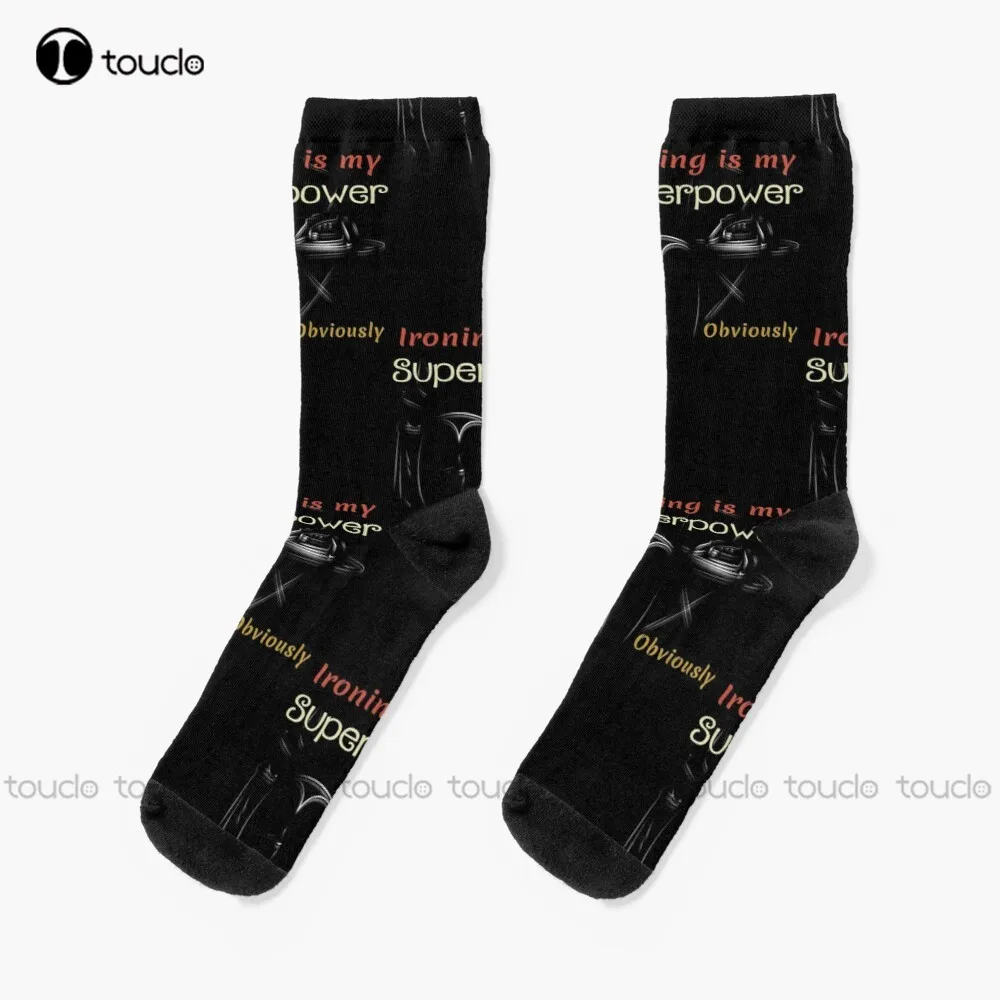 

Ironing Is My Superpower... Obviously. Socks Sock Boots Christmas Gift Unisex Adult Teen Youth Socks Custom 360° Digital Print