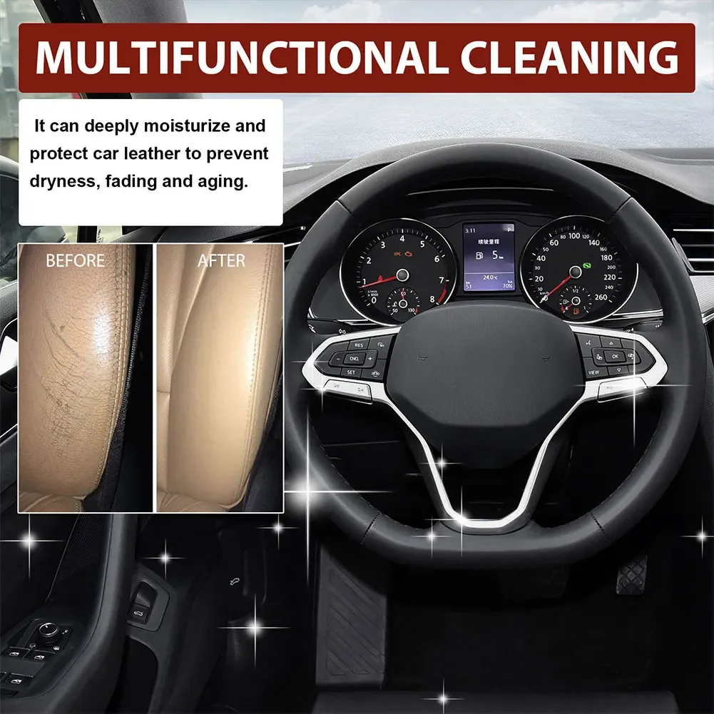 100g Leather Care Cream with Sponge Car Leather Restorer Cream Car Leather Refresher for Leather Pant Bag Shoes Furniture 5