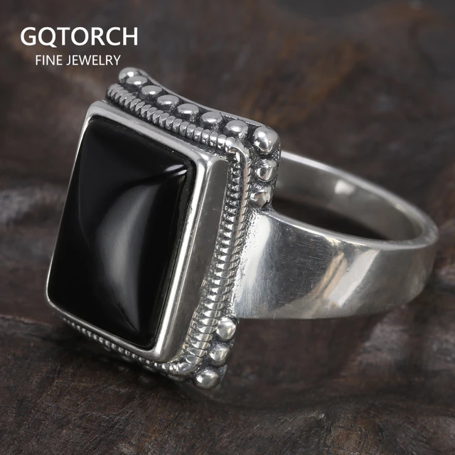 Solid 925 Sterling Silver Lucifer Rings With Black Onyx Natural Stone  Handmade Statement Ring Tv Show Jewelry - Rings - AliExpress