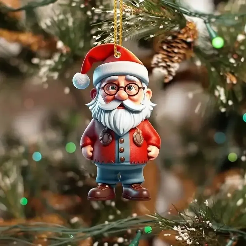 Adornos navideños de madera para colgar, bolas de Navidad, muñeco de nieve, manualidades para árbol de Navidad, regalos de Año Nuevo para el hogar