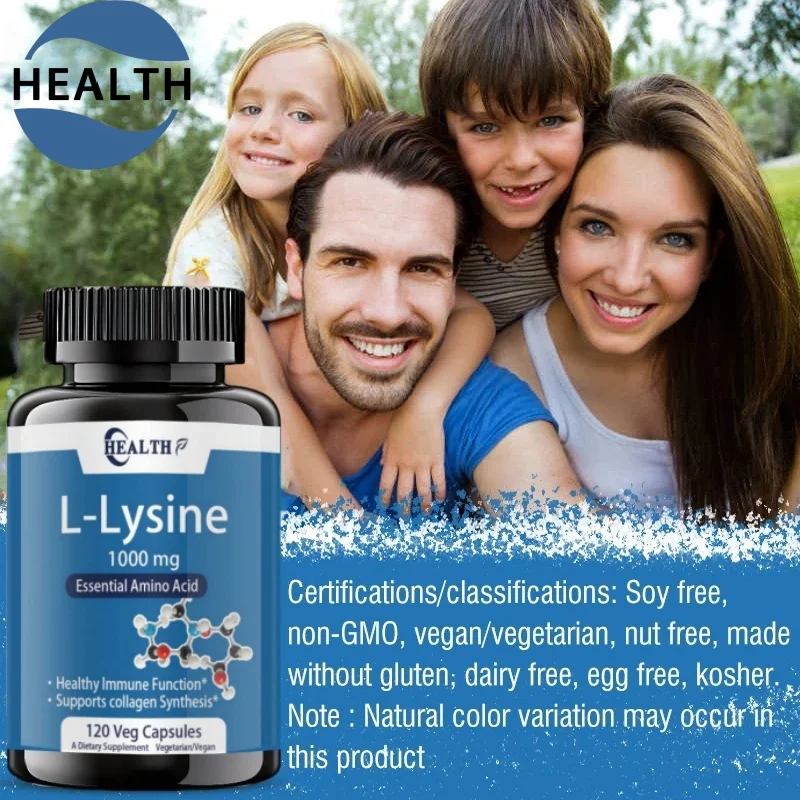 L-lysine 1000mg, 220 Tablets-Enhances Absorption And Assimilation-Promotes Skin And Lip Integrity Collagen Support