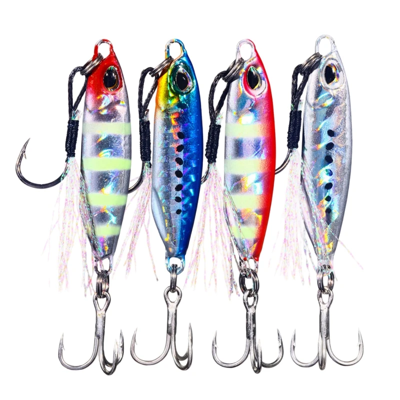 12/32g Metal Cast Jig Fishing Lure Hard Bait Bass Fishing Baits Tackle Slow Pitch Lure Slow Jigging Sea Saltwater Lures Pesca