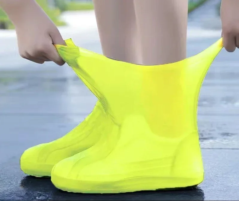 New 1 Pair Silicone WaterProof Shoe Covers lip-resistant Rubber Rain Boot Rain Gear Overshoes Accessories For Outdoor Rainy Day