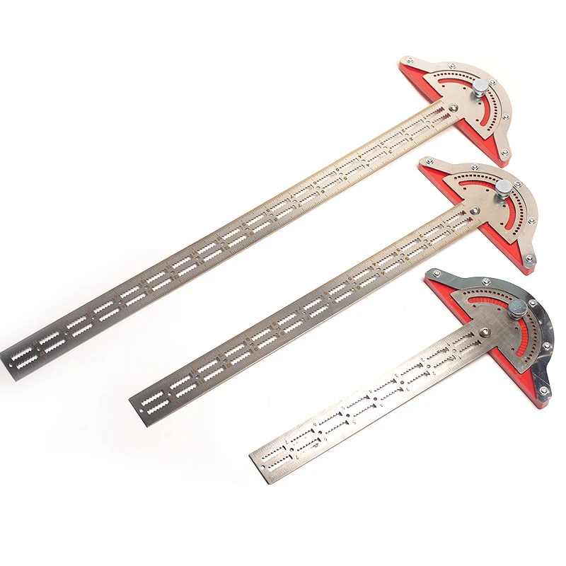 Aluminum Alloy 0-180 degree Protractor for Precision Carpentry and Woodworking, Edge Ruler Angle Gauge Measuring Tool