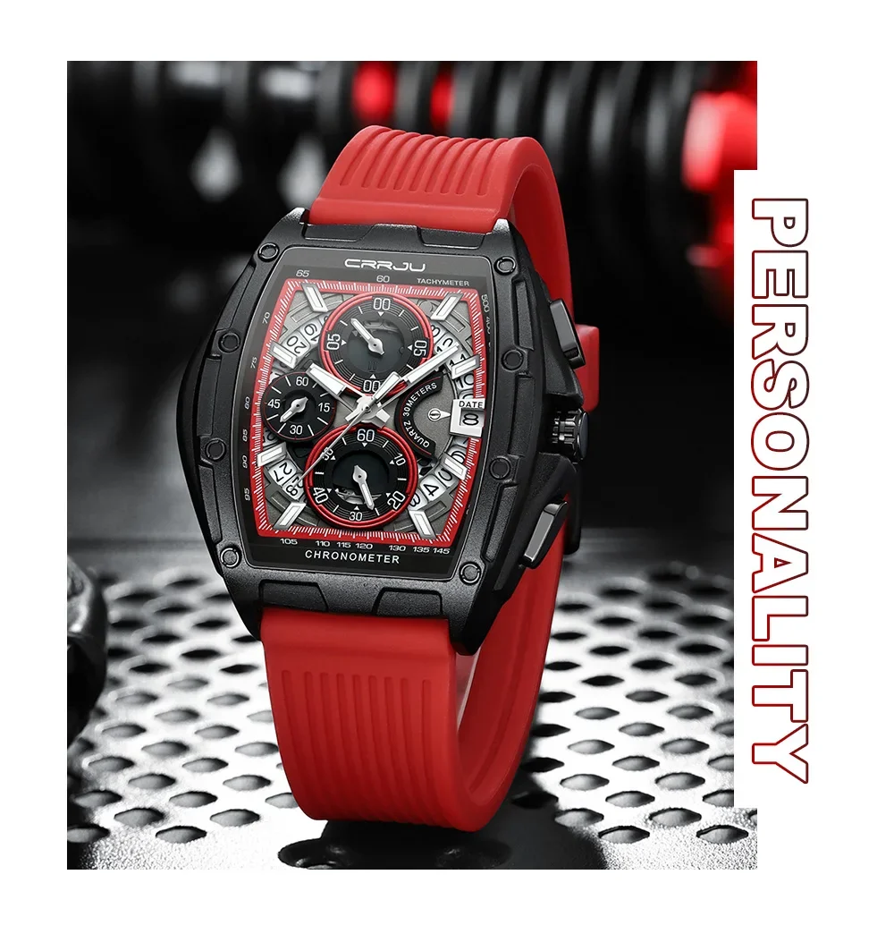 Top Brand Men's Watches Luxury Square Quartz Wristwatch Waterproof Luminous Chro