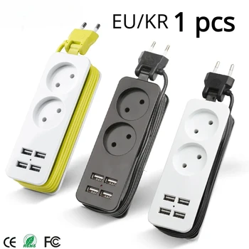 4.0 มม./4.8 มม.EU/KR ปลั๊ก Power Strip 4 USB แบบพกพาปลั๊ก AC Power Travel Adapter USB โทรศัพท์สมาร์ท Charger 1