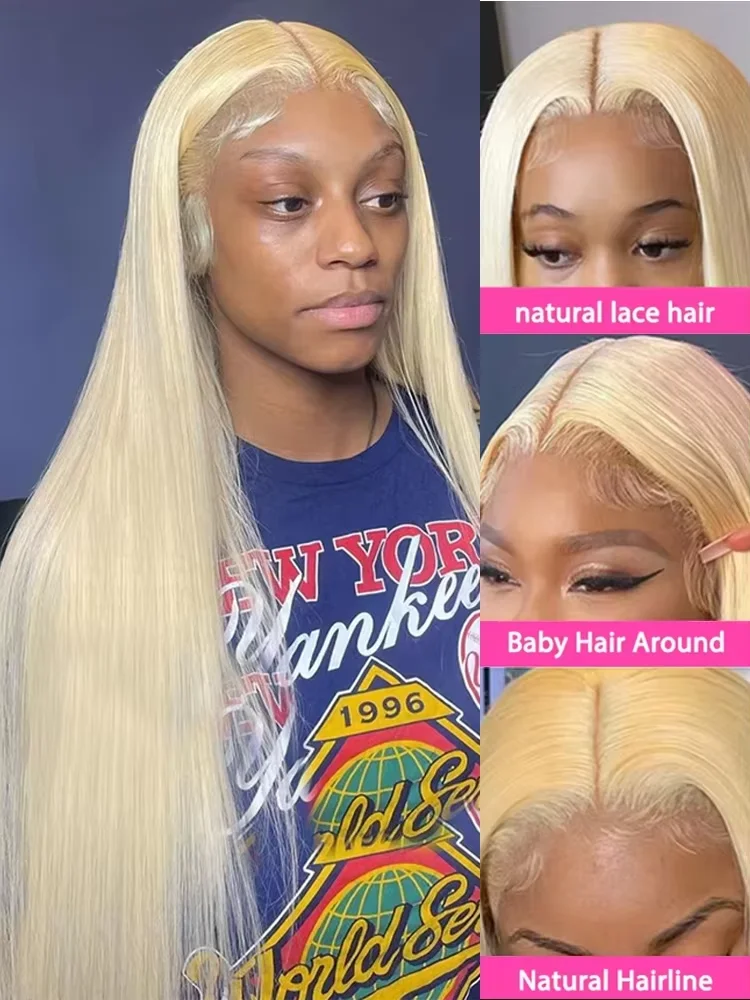 13x6 HD Transparent 613 Blonde Lace Frontal Wigs Brazilian 42 Inch Bone Straight 13x4 Lace Front Wigs Human Hair For Women 200%