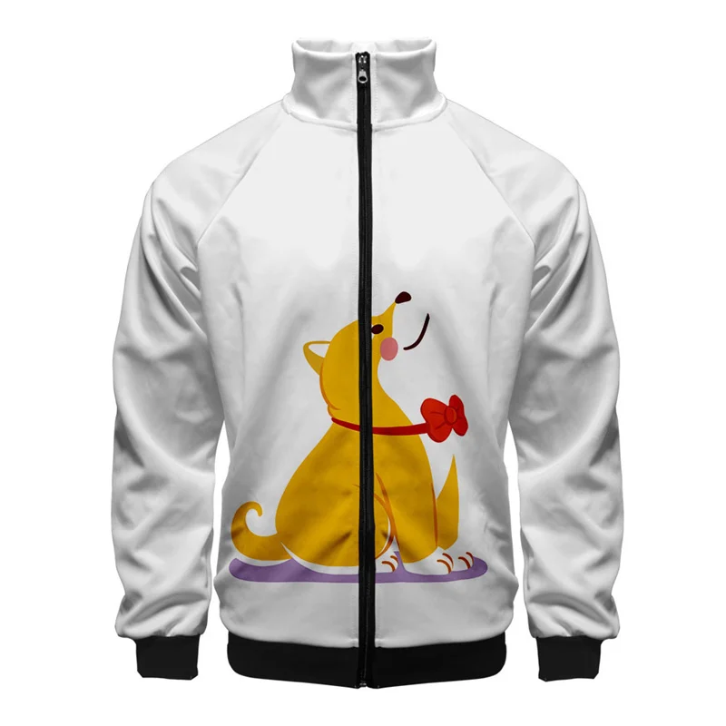 thumbnail image 1 of Chaqueta con estampado 3D de elefante, jirafa, conejo, para hombre, con estampado de animales de dibujos animados, chaqueta de calle de gran tamaño con cremallera, ropa para niños, 1 of 5