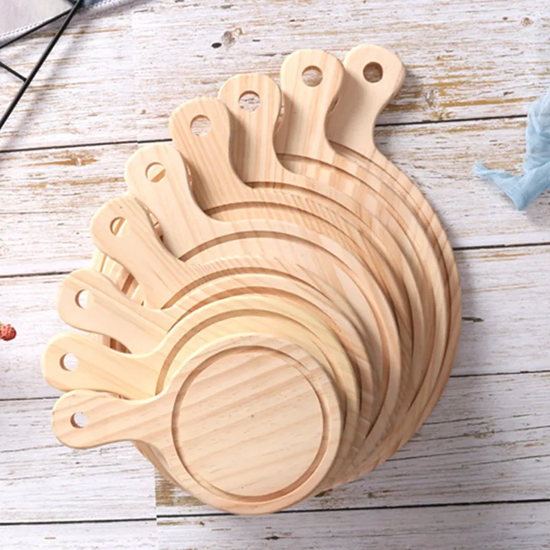 Pine Wood Pizza Plate 11inch (28cm) 12inch (30cm) 13inch (33cm) Natural Color Pizza Tray Wooden Board