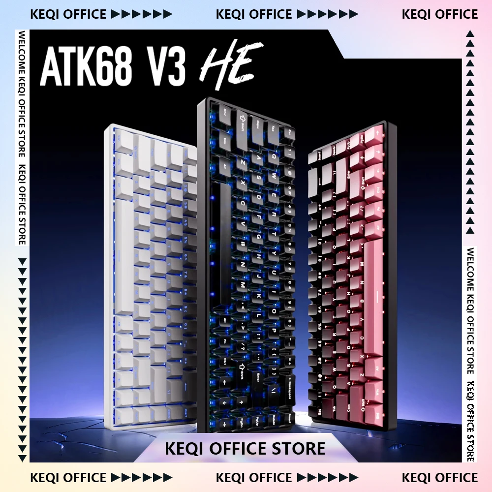 ATK68 V3 HE 마그네틱 스위치 키보드 유선 CNC 알루미늄 합금 8000hz RGB 핫 스왑 게이밍 키보드 맞춤형 PC 액세서리 선물