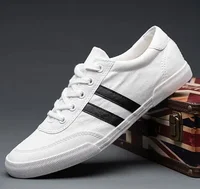 2025 New Shoes for Men Leather Casual Shoes Spring New Style Fashion Striped Lace-Up Loafers Leisure Flat Shoes 2